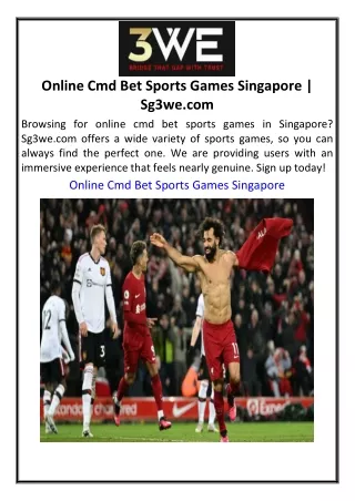 Online Cmd Bet Sports Games Singapore  Sg3we.com