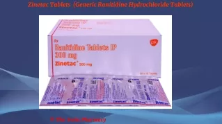 Zinetac Tablets (Generic Ranitidine Hydrochloride Tablets)