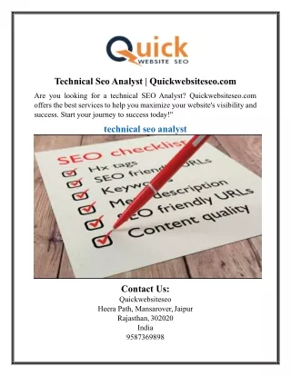 Technical Seo Analyst | Quickwebsiteseo.com