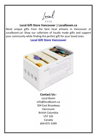 Local Gift Store Vancouver  Localboom.ca