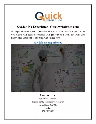 Seo Job No Experience | Quickwebsiteseo.com