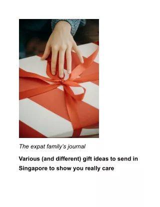 Gift Ideas for a Very Special Occasion in Singapore