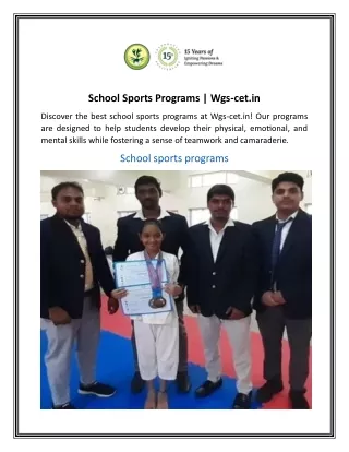 School Sports Programs  Wgs-cet.in