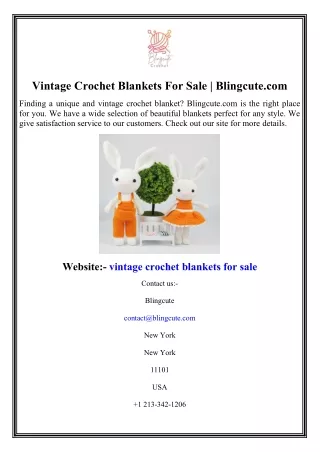 Vintage Crochet Blankets For Sale  Blingcute.com