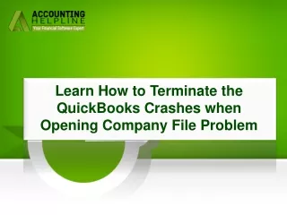 Simply Resolve QuickBooks Crashes when Opening Company File