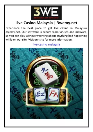 Live Casino Malaysia 3wemy.net