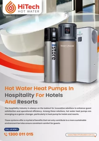 Hot Water Heat Pumps in Hospitality for Hotels and Resorts