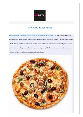 Extra 5% off- Go Pizza & Takeaway Menu- Order now!!