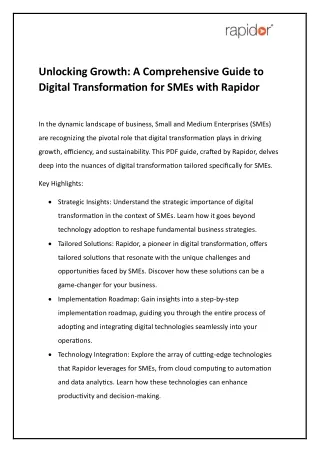 Unlocking Growth: A Comprehensive Guide to Digital Transformation for SMEs with