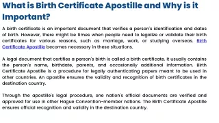 What is Birth Certificate Apostille and Why is it Important?