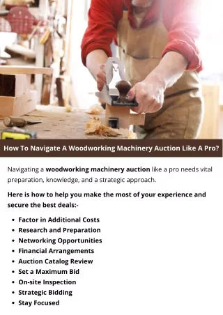 How To Navigate A Woodworking Machinery Auction Like A Pro?