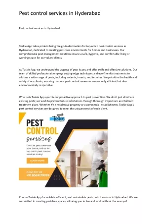 Pest control services in Hyderabad