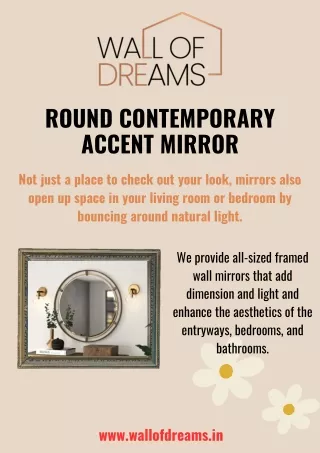 Round Contemporary Accent Mirror - Wall Of Dreams