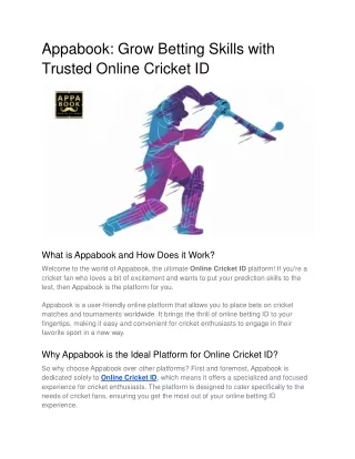 Appabook_ Grow Your Betting Skills with Cricket Betting ID