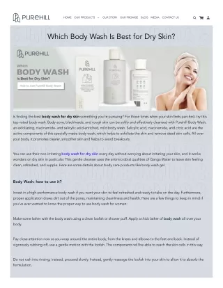 Which Body Wash Is Best for Dry Skin?