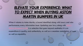 Elevate your experience what to expect when buying Aston Martin Bumpers in UK