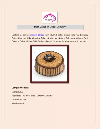 Best Cakes in Dubai Delivery