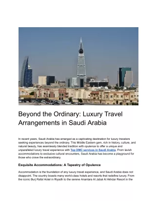 Beyond the Ordinary_ Luxury Travel Arrangements in Saudi Arabia