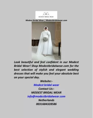 Modest Bridal Wear  Modestbridalwear.com