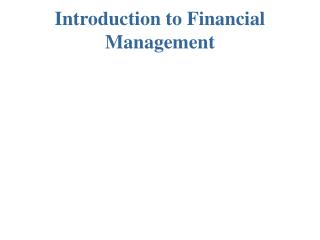 Introduction to Financial Management