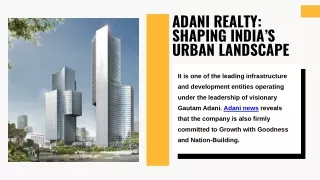 Adani Realty Shaping India’s Urban Landscape