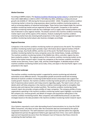 Machine Condition Monitoring Market