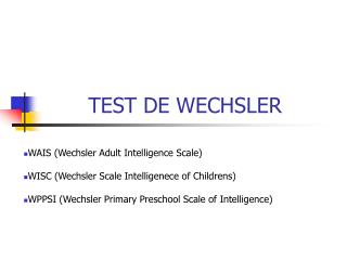 TEST DE WECHSLER