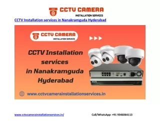 CCTV Installation services in Nanakramguda Hyderabad