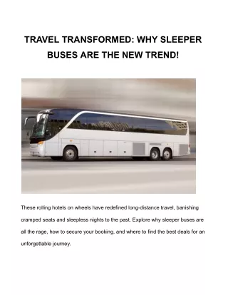 TRAVEL TRANSFORMED_ WHY SLEEPER BUSES ARE THE NEW TREND