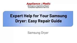 Expert Help for Your Samsung Dryer: Easy Repair Guide
