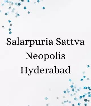 Salarpuria Sattva Neopolis Hyderabad E Brochure Pdf