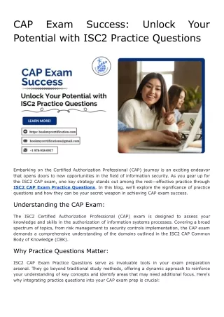 CAP Exam Success_ Unlock Your Potential with ISC2 Practice Questions