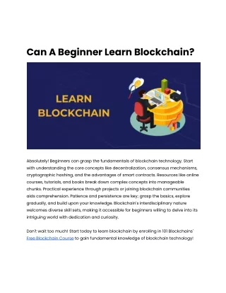 _Can a beginner learn blockchain_