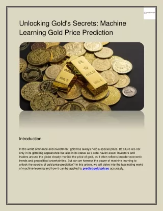 Unlocking Golds Secrets_Machine Learning Gold Price Prediction