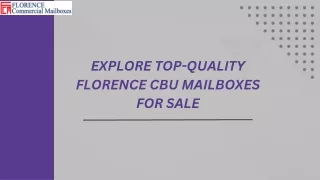 Secure Your Mail with a Quality CBU Mailbox for Sale - Florence Commercial Mailboxes