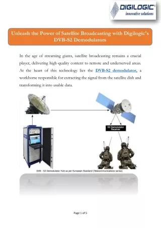 DVB-S2-Demodulator from Digilogic Systems