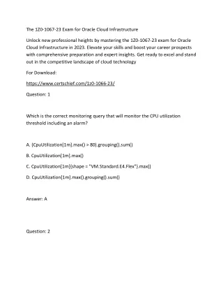 1Z0-1066-23 Exam: Your Ultimate Guide to Oracle Cloud Solutions With CertsChief
