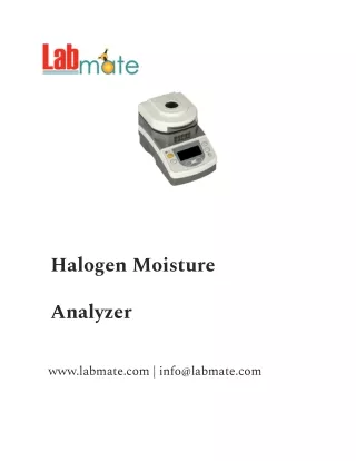 Halogen Moisture Analyzer