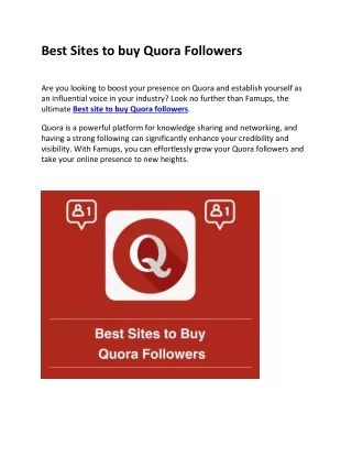 Best Sites to buy Quora Followers