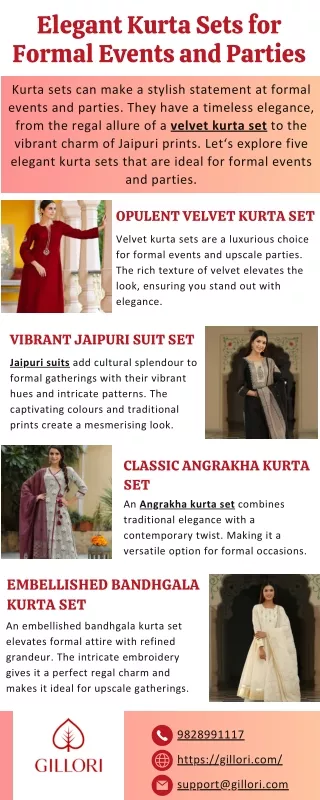 Elegant Kurta Sets for Formal Events and Parties