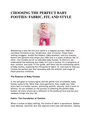 Adorable Baby Footies: The Perfect Pick for Cuteness and Comfort
