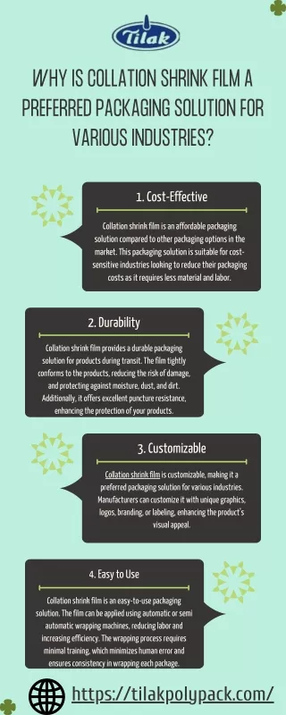 WHY IS COLLATION SHRINK FILM A PREFERRED PACKAGING SOLUTION FOR VARIOUS INDUSTRIES