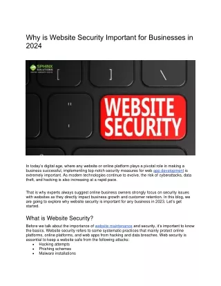 Why is Website Security Important for Businesses in 2024 (1)