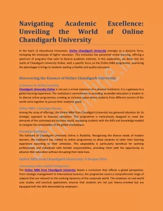 Navigating Academic Excellence Unveiling the World of Online Chandigarh University.pdf