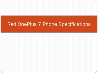 Red OnePlus 7 Phone Specifications