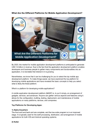 Different Platforms for Mobile Application Development