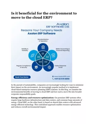 Is it beneficial for the environment to move to the cloud ERP