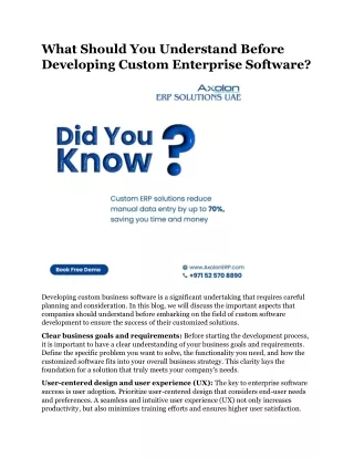 What Should You Understand Before Developing Custom Enterprise Software