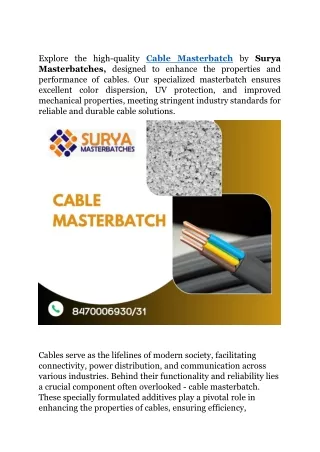 cable masterbatch