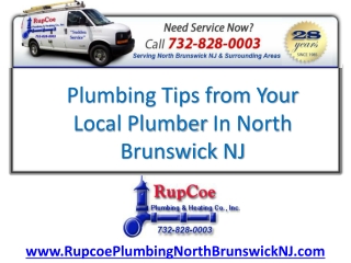 Local Plumbing North Brunswick NJ Tips